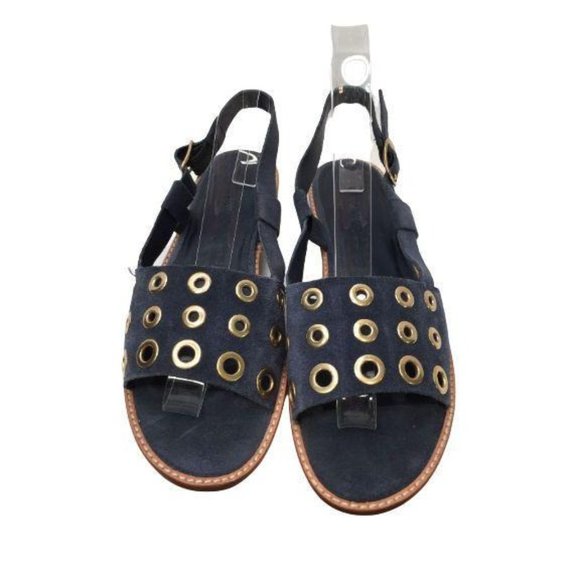 J. Crew Shoes - J. Crew Sandals Navy Blue Suede Slip-On Flats
